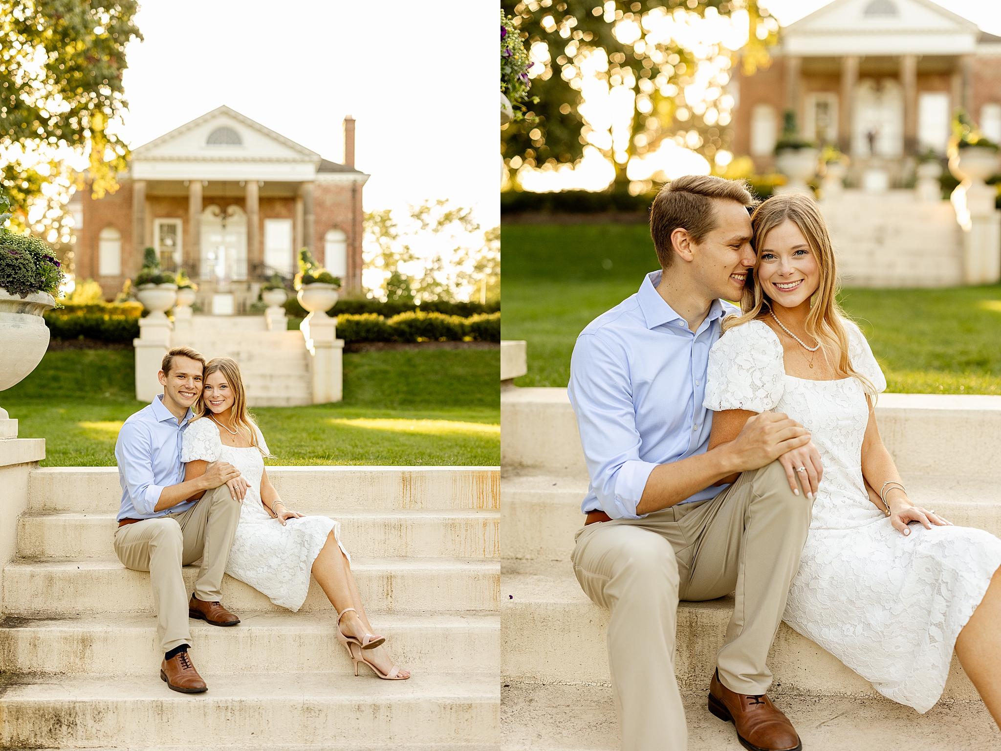 Kate & Brian's fall Cantigny engagement photos in Wheaton, Illinois with Chicagoland wedding photographer Jillian Photography.