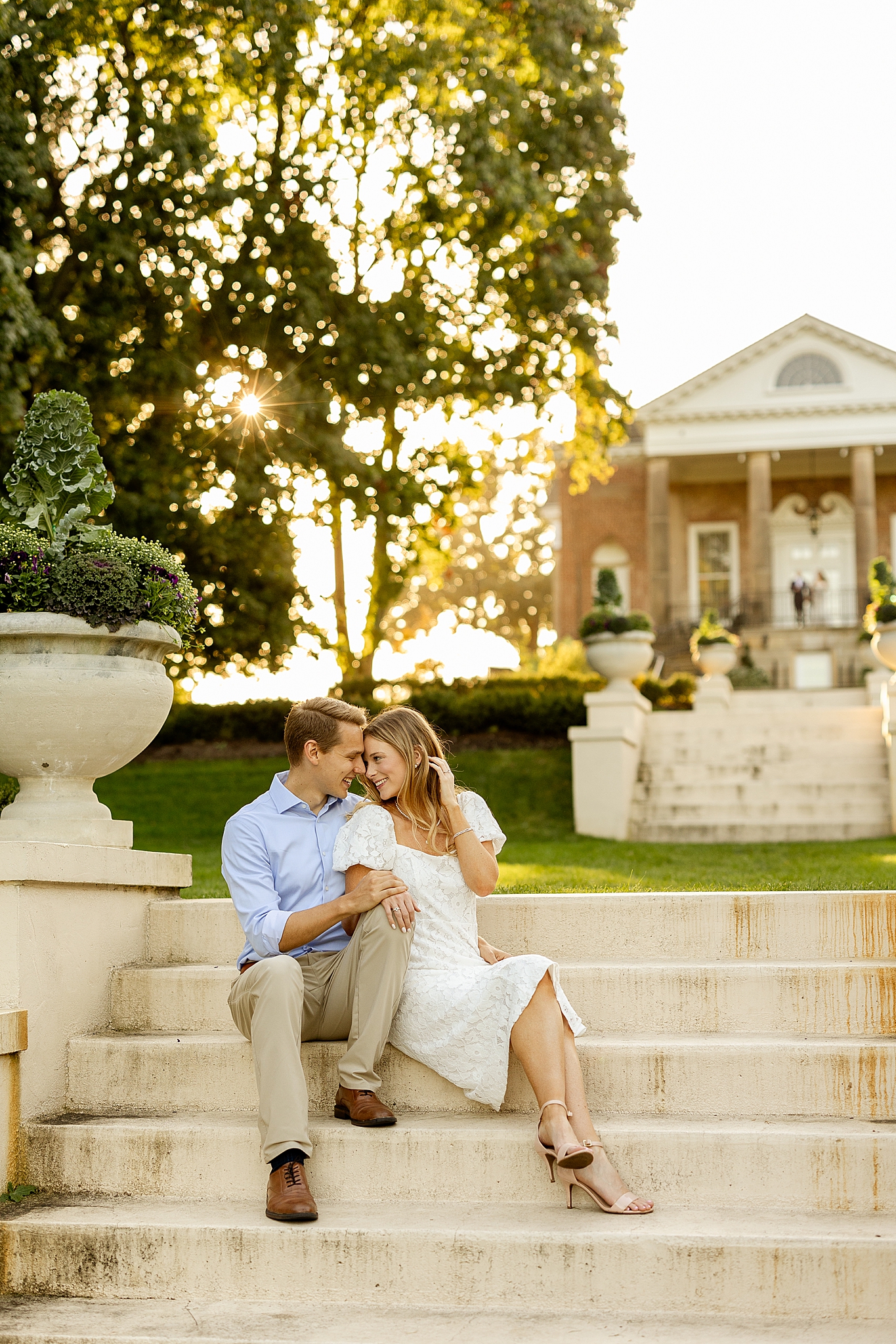 Kate & Brian's fall Cantigny engagement photos in Wheaton, Illinois with Chicagoland wedding photographer Jillian Photography.