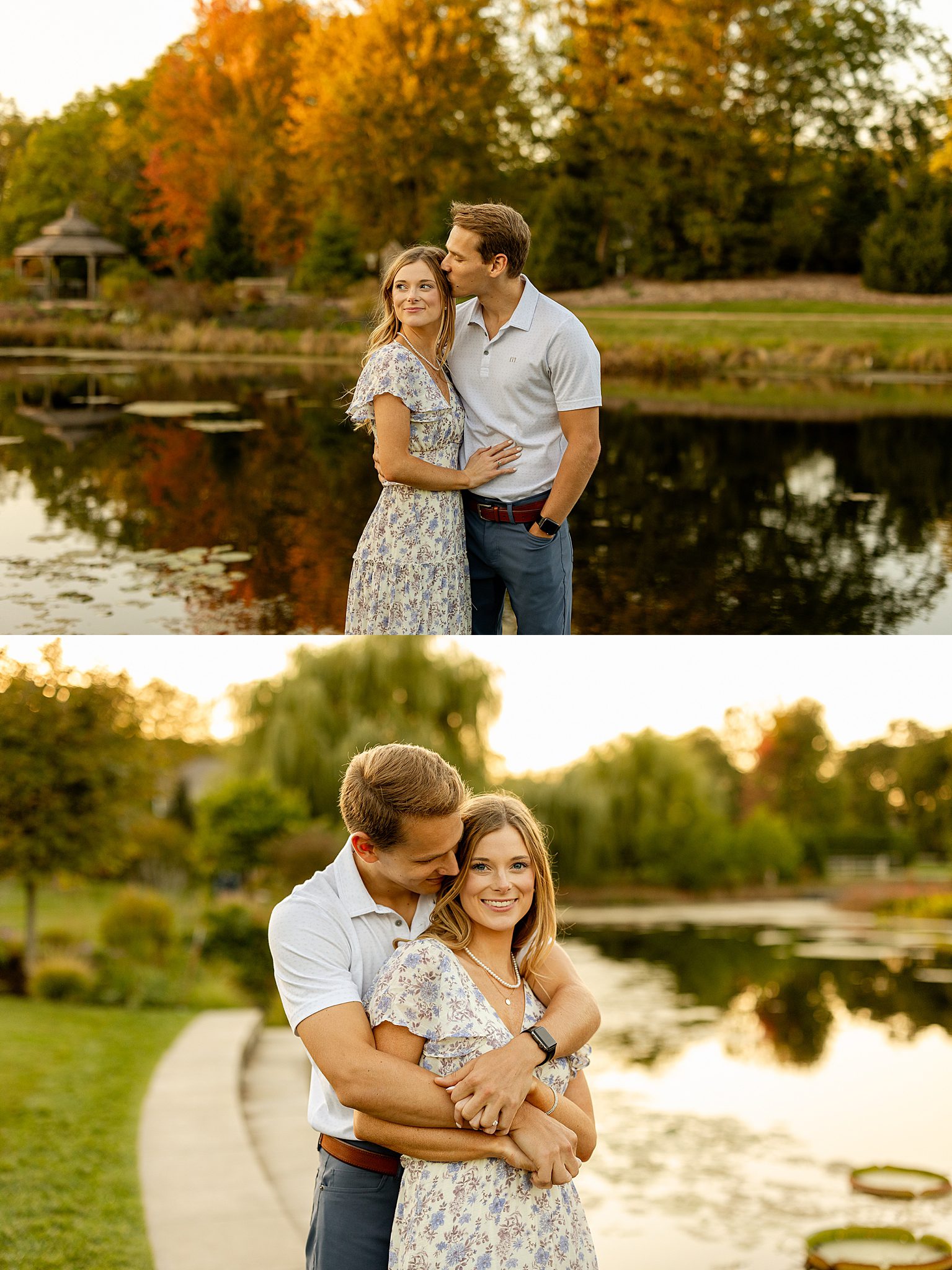 Kate & Brian's fall Cantigny engagement photos in Wheaton, Illinois with Chicagoland wedding photographer Jillian Photography.