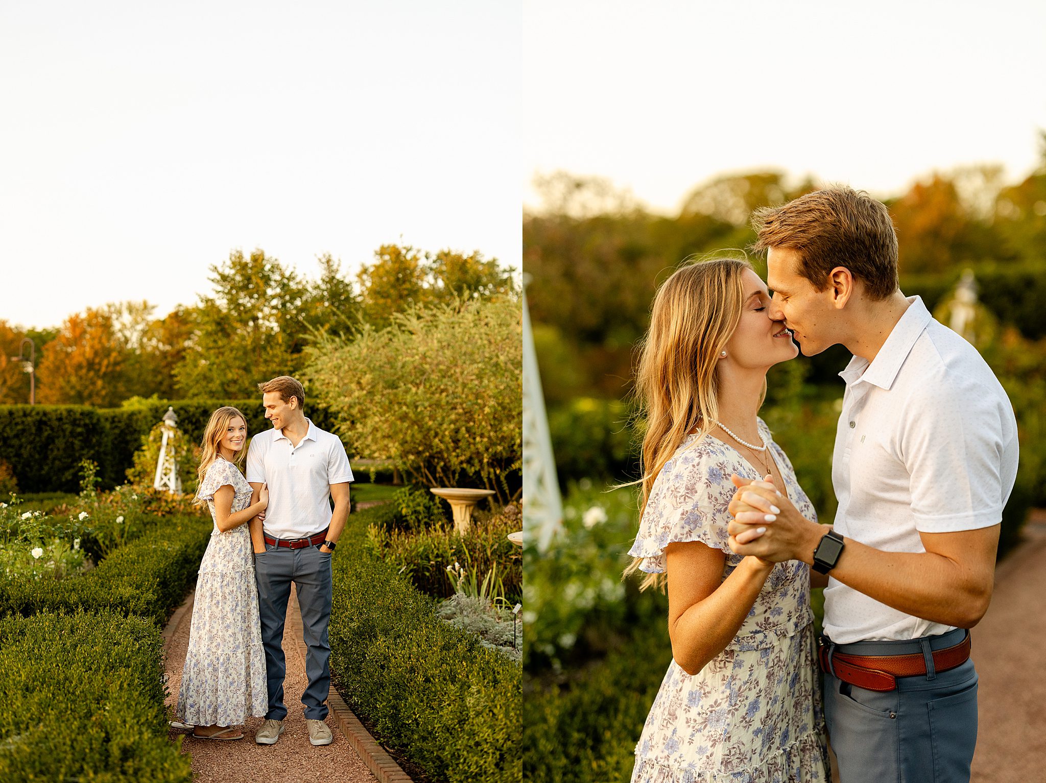 Kate & Brian's fall Cantigny engagement photos in Wheaton, Illinois with Chicagoland wedding photographer Jillian Photography.