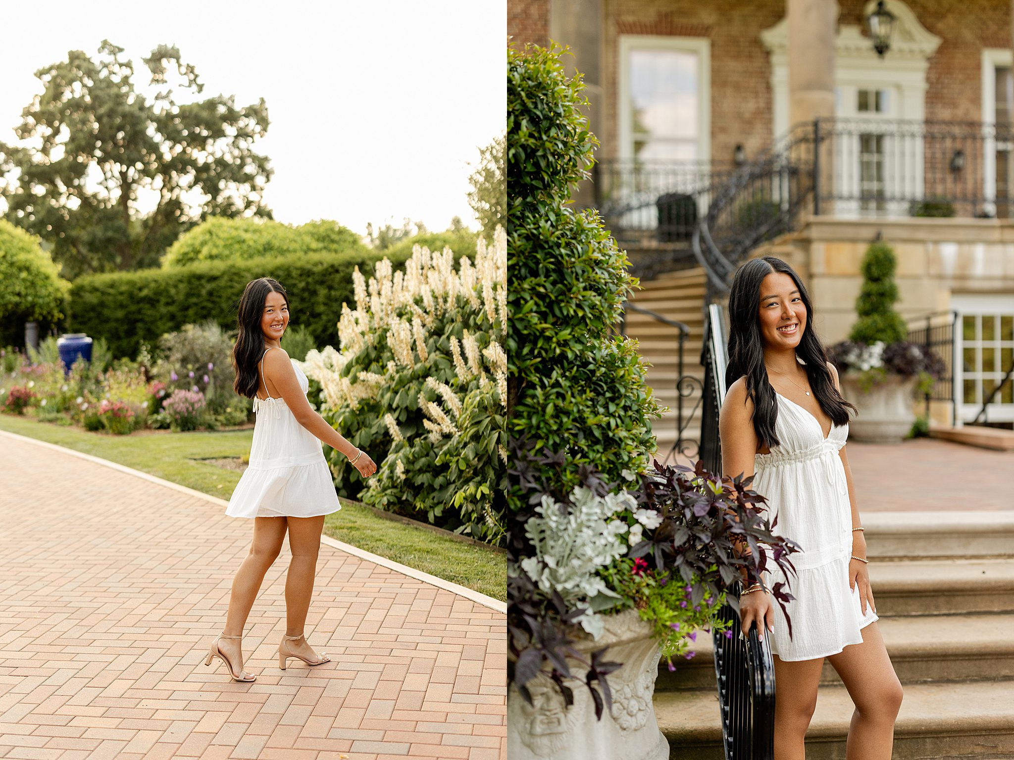 Twin senior photos at Cantigny Park and St. James Forest Preserve with Chicagoland senior photographer Jillian Photography.