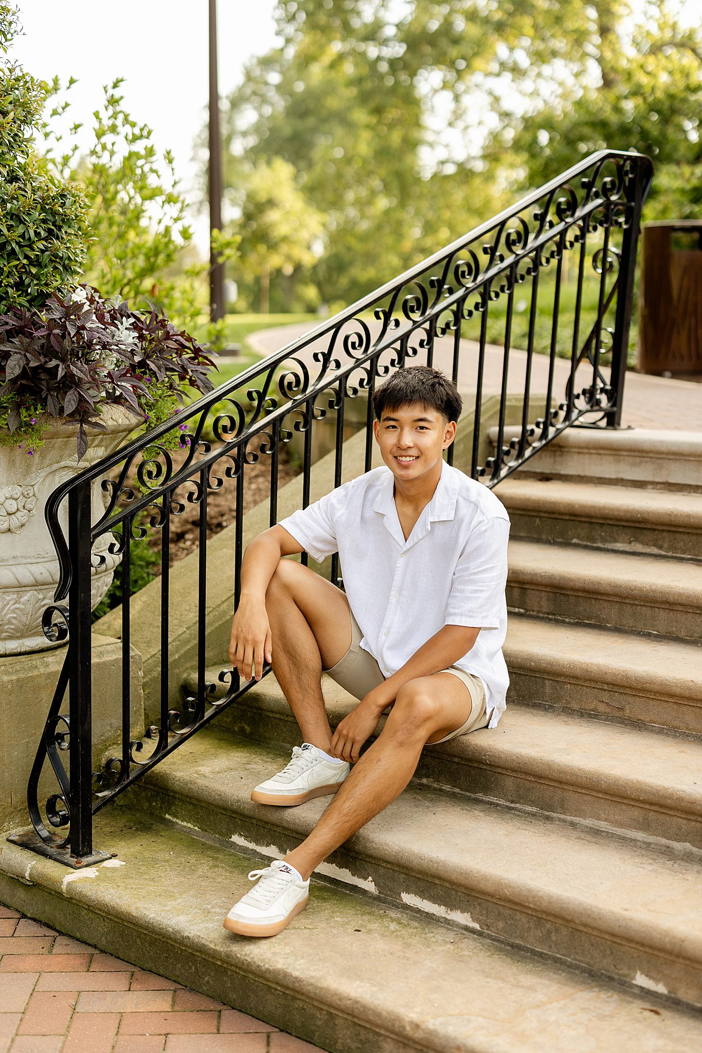 Twin senior photos at Cantigny Park and St. James Forest Preserve with Chicagoland senior photographer Jillian Photography.