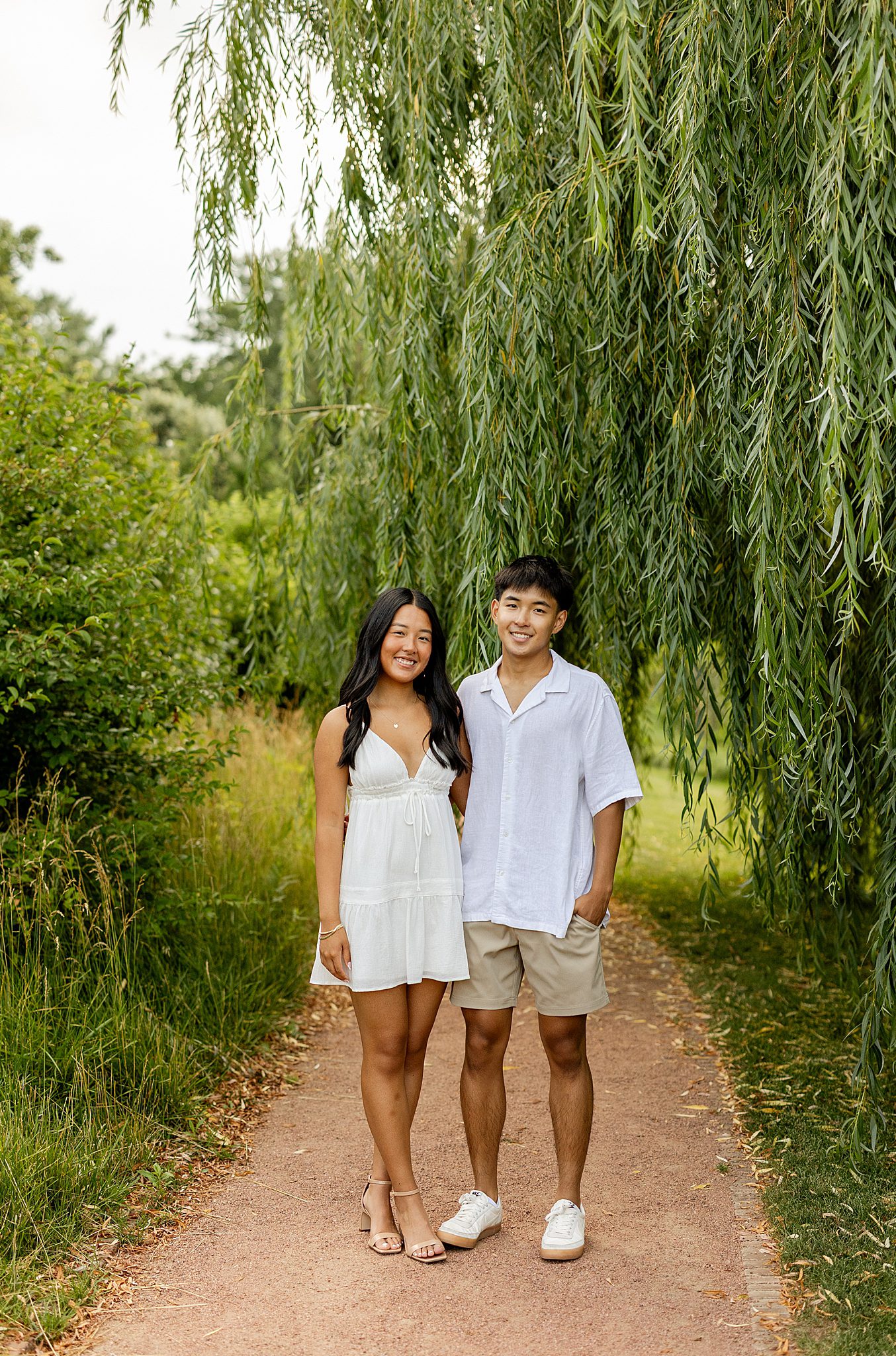 Twin senior photos at Cantigny Park and St. James Forest Preserve with Chicagoland senior photographer Jillian Photography.