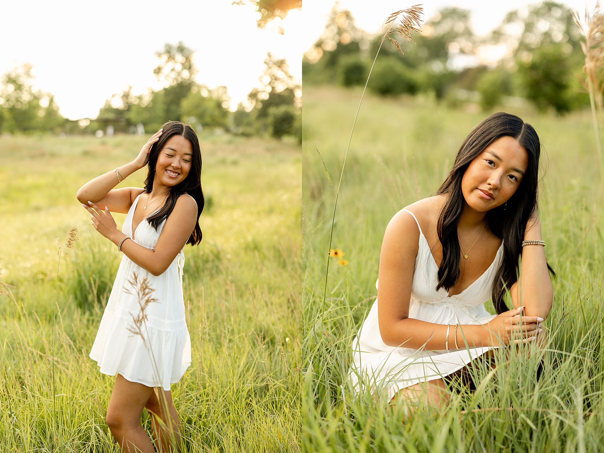 Twin senior photos at Cantigny Park and St. James Forest Preserve with Chicagoland senior photographer Jillian Photography.