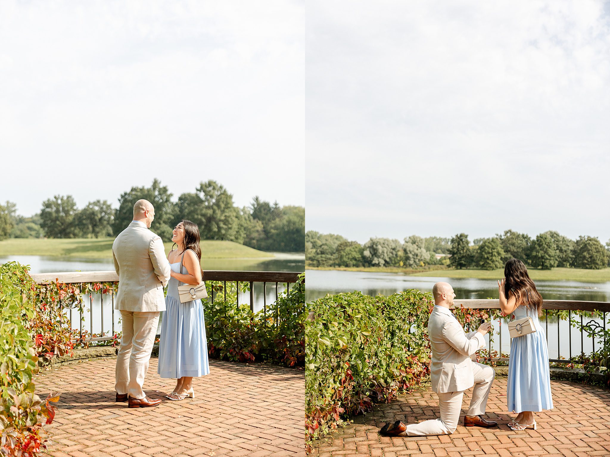 Chicago Botanic Garden proposal photos and proposal photo ideas with Chicagoland wedding photographer Jillian Photography.