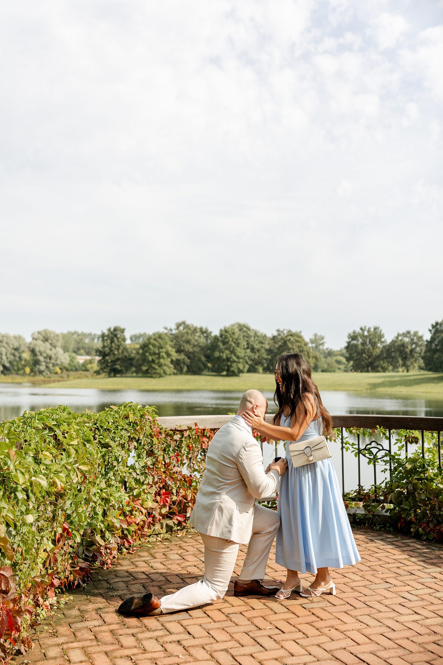 Chicago Botanic Garden proposal photos and proposal photo ideas with Chicagoland wedding photographer Jillian Photography.