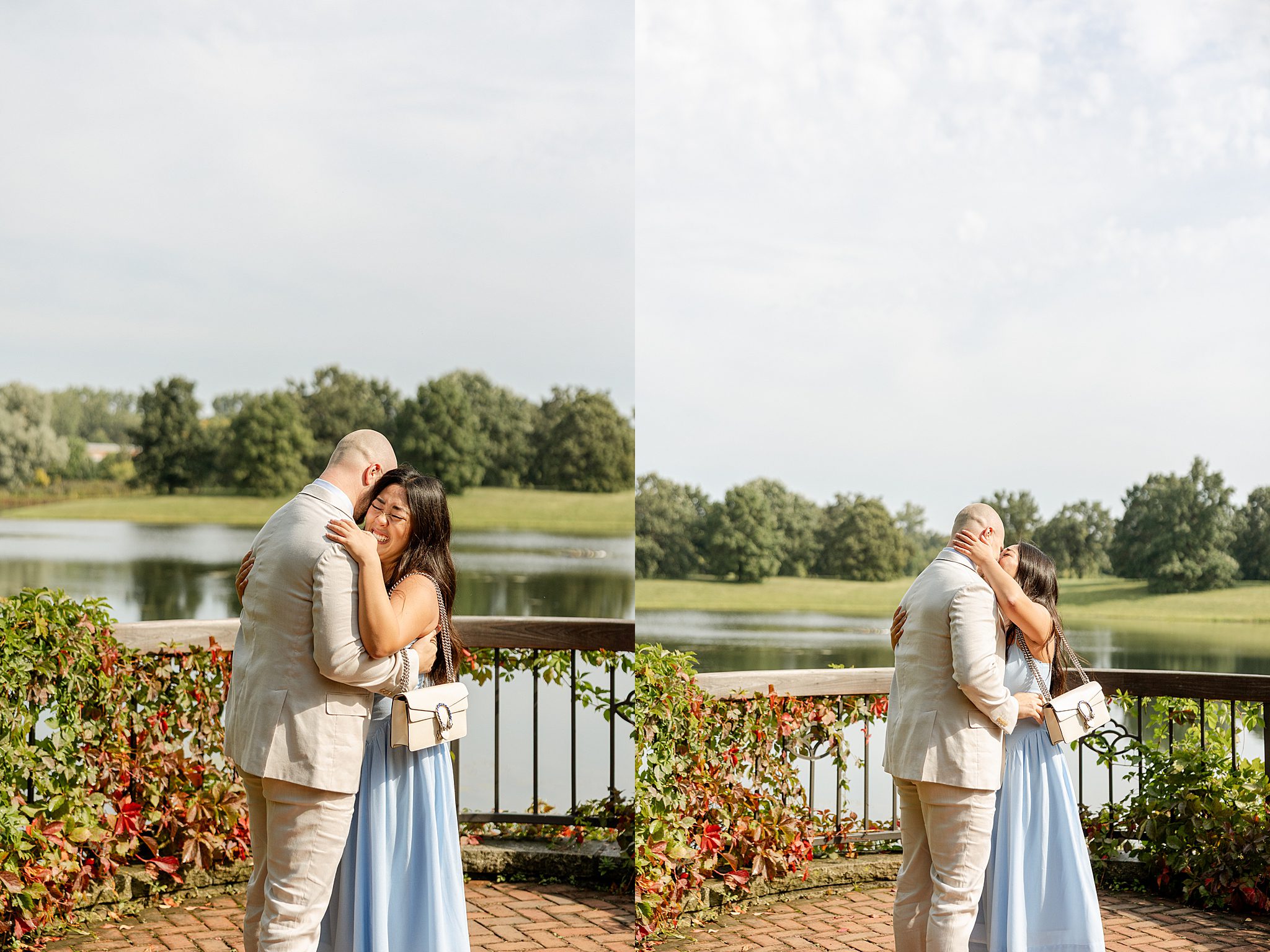 Chicago Botanic Garden proposal photos and proposal photo ideas with Chicagoland wedding photographer Jillian Photography.