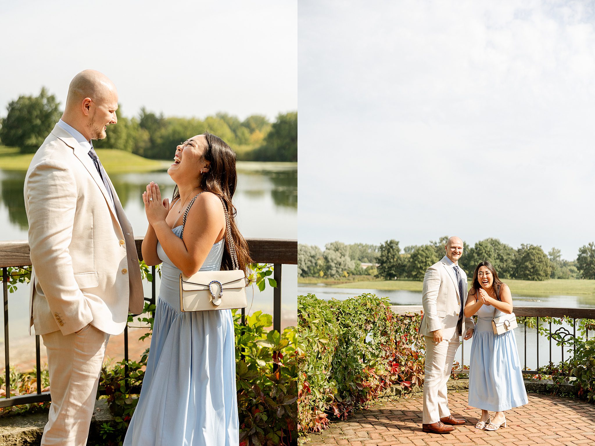 Chicago Botanic Garden proposal photos and proposal photo ideas with Chicagoland wedding photographer Jillian Photography.