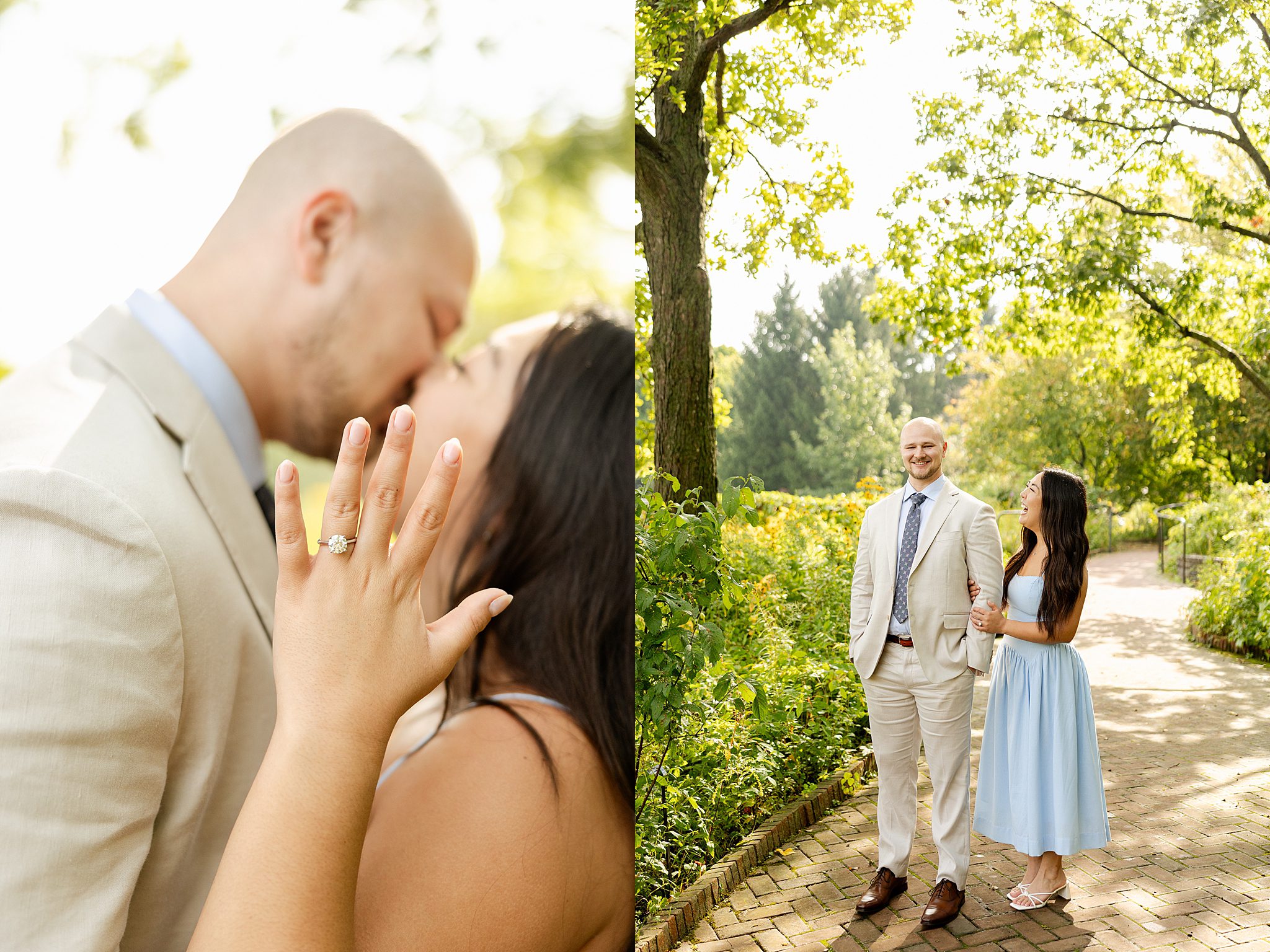 Chicago Botanic Garden proposal photos and proposal photo ideas with Chicagoland wedding photographer Jillian Photography.