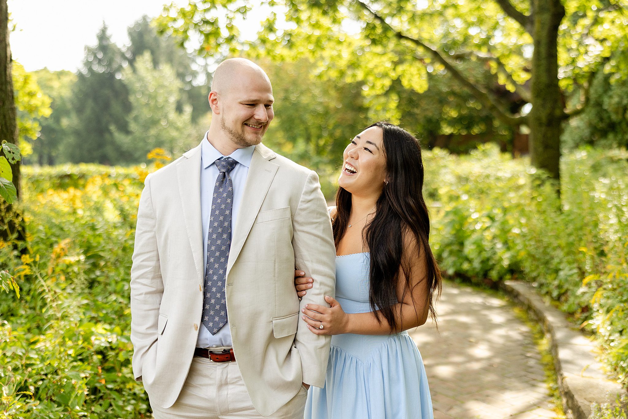 Chicago Botanic Garden proposal photos and proposal photo ideas with Chicagoland wedding photographer Jillian Photography.