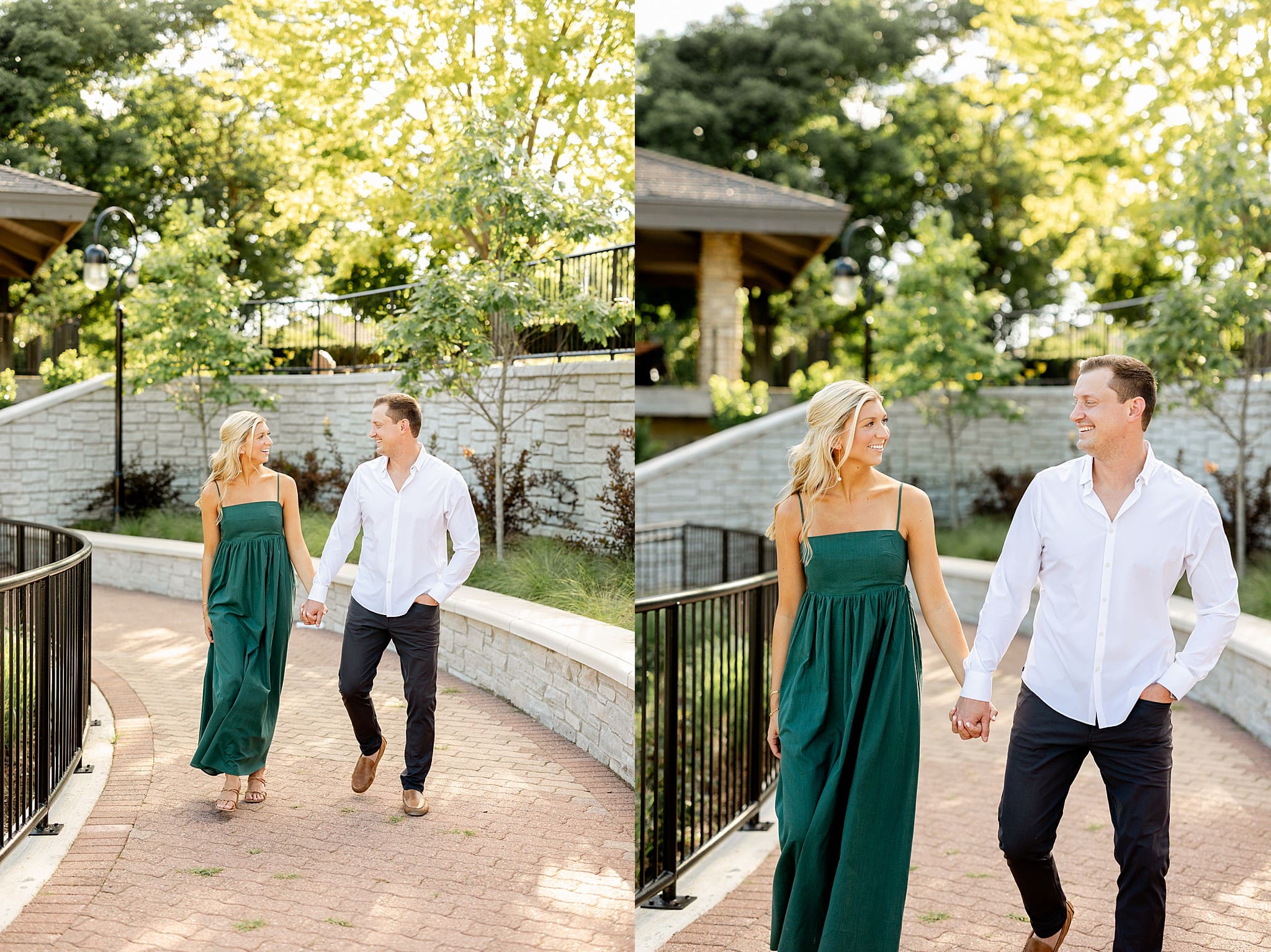 Featuring Danielle & Joey's summer Naperville Riverwalk engagement photos with Chicagoland wedding photographer Jillian Photography.