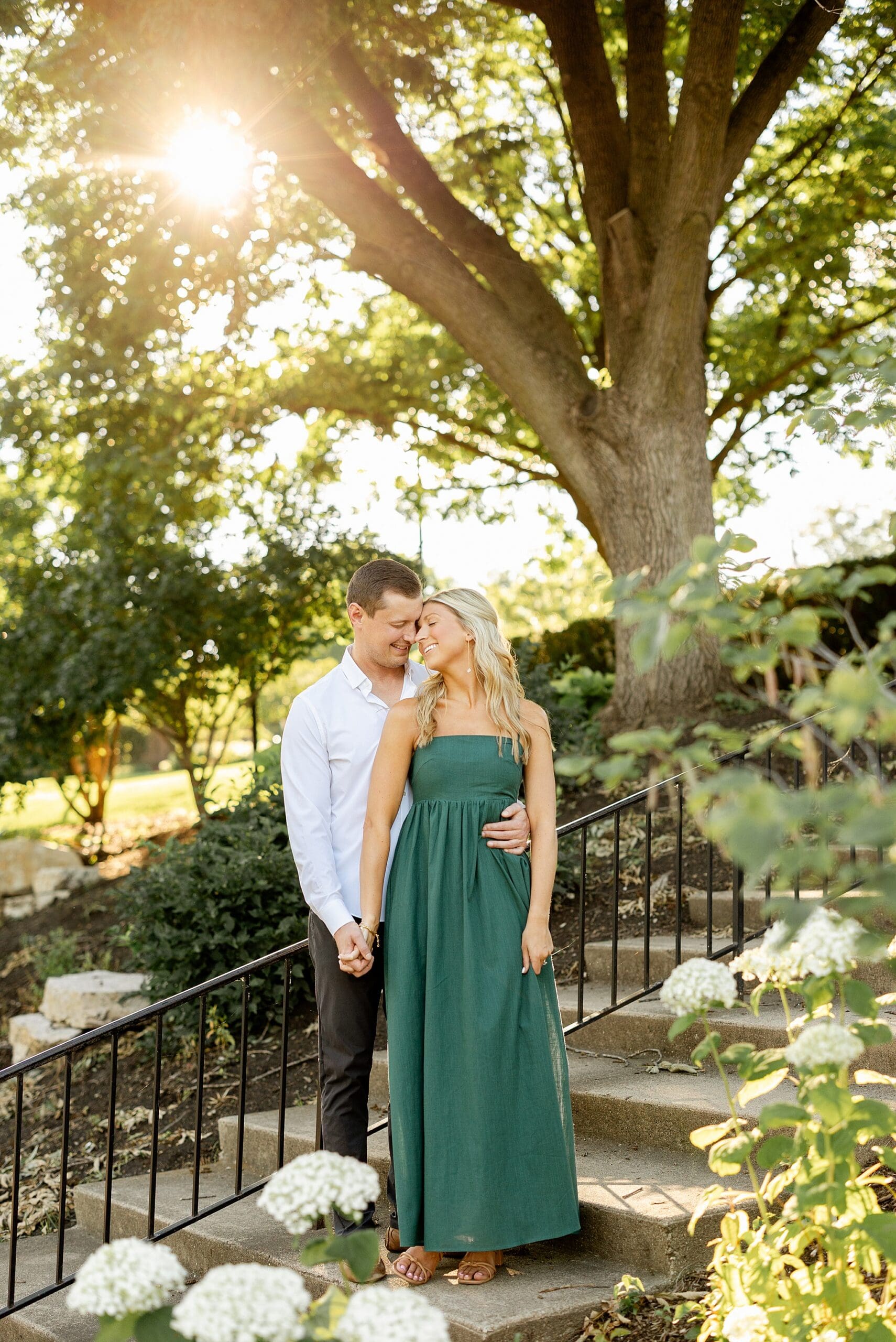Featuring Danielle & Joey's summer Naperville Riverwalk engagement photos with Chicagoland wedding photographer Jillian Photography.