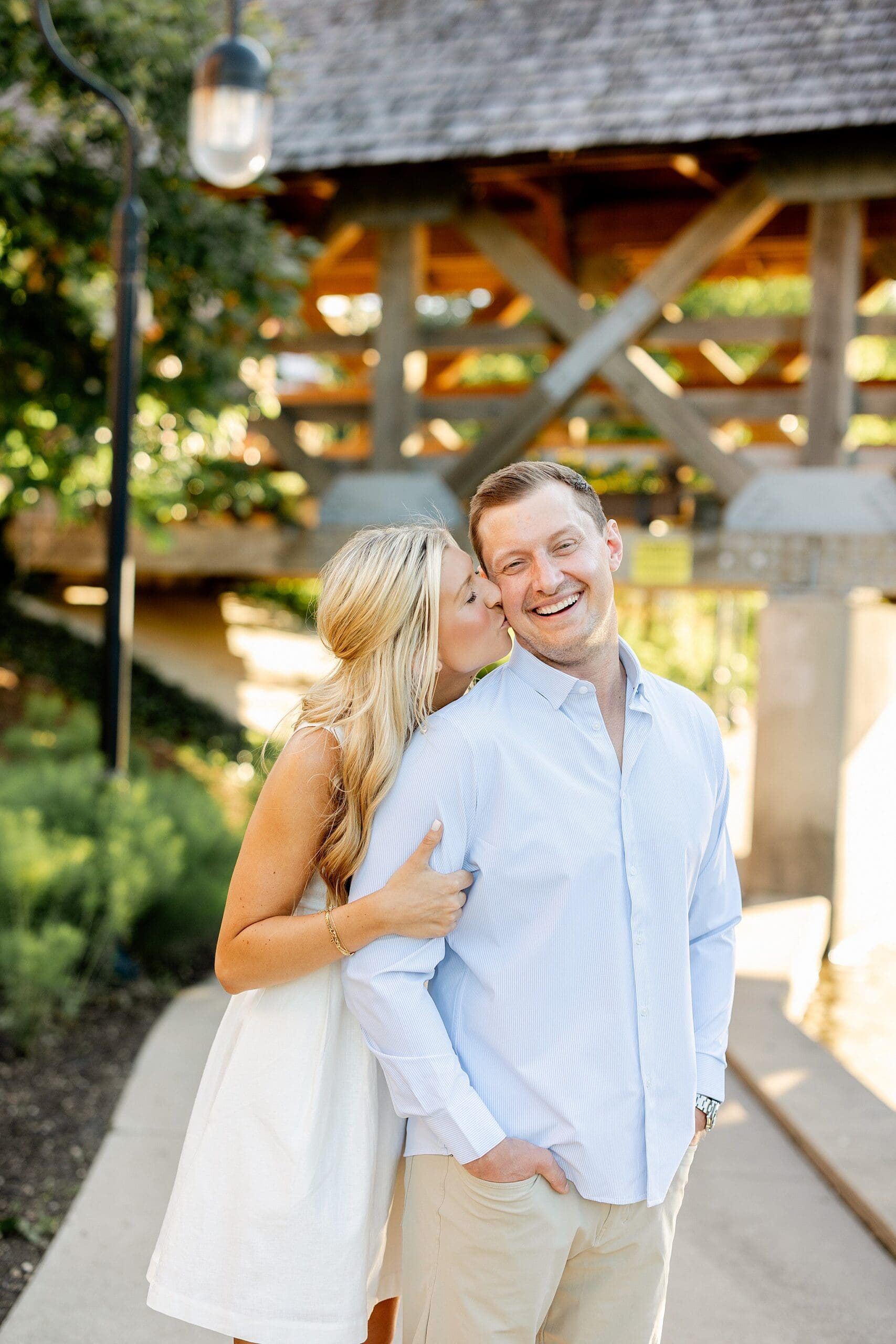 Featuring Danielle & Joey's summer Naperville Riverwalk engagement photos with Chicagoland wedding photographer Jillian Photography.