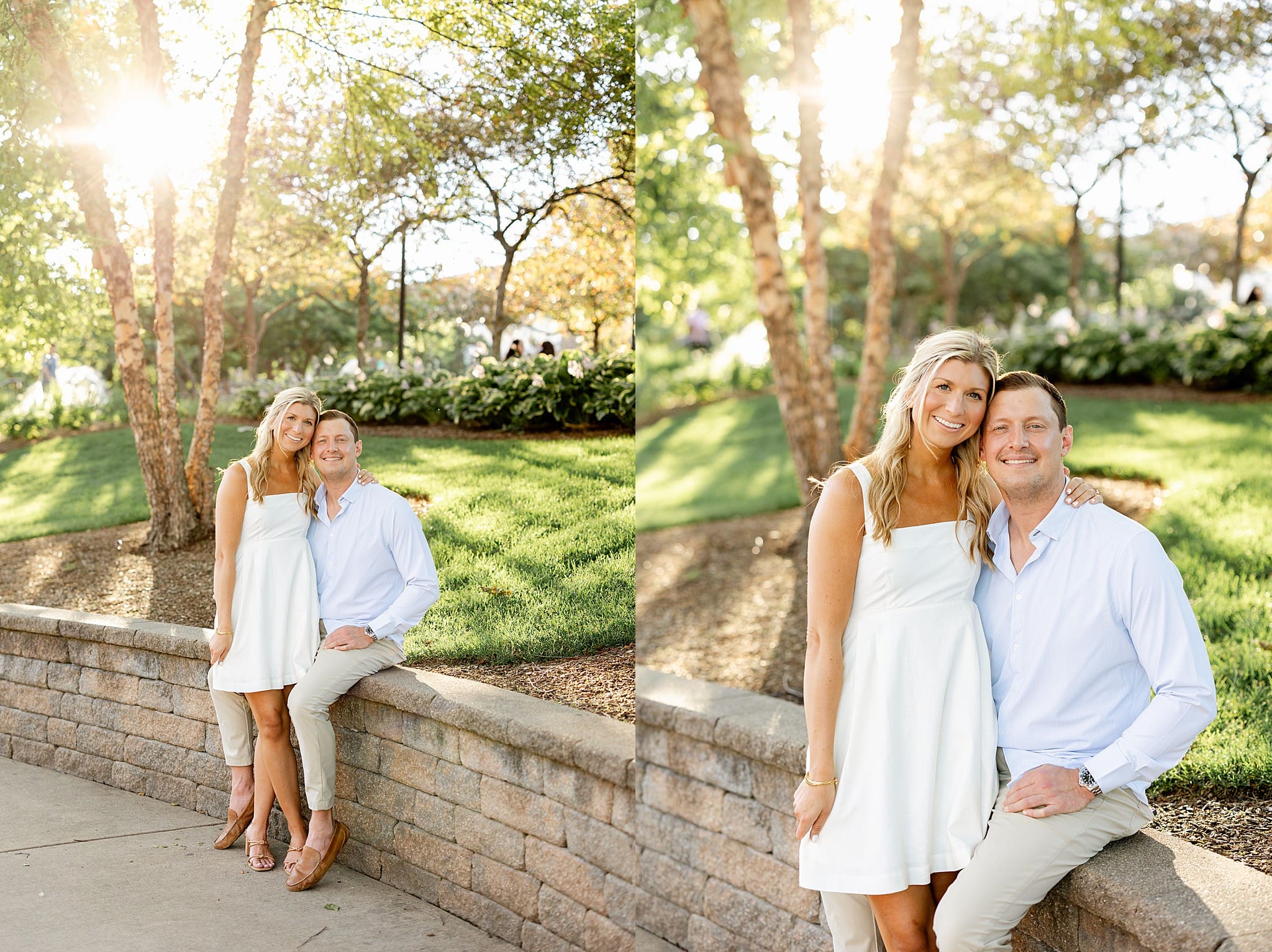 Featuring Danielle & Joey's summer Naperville Riverwalk engagement photos with Chicagoland wedding photographer Jillian Photography.