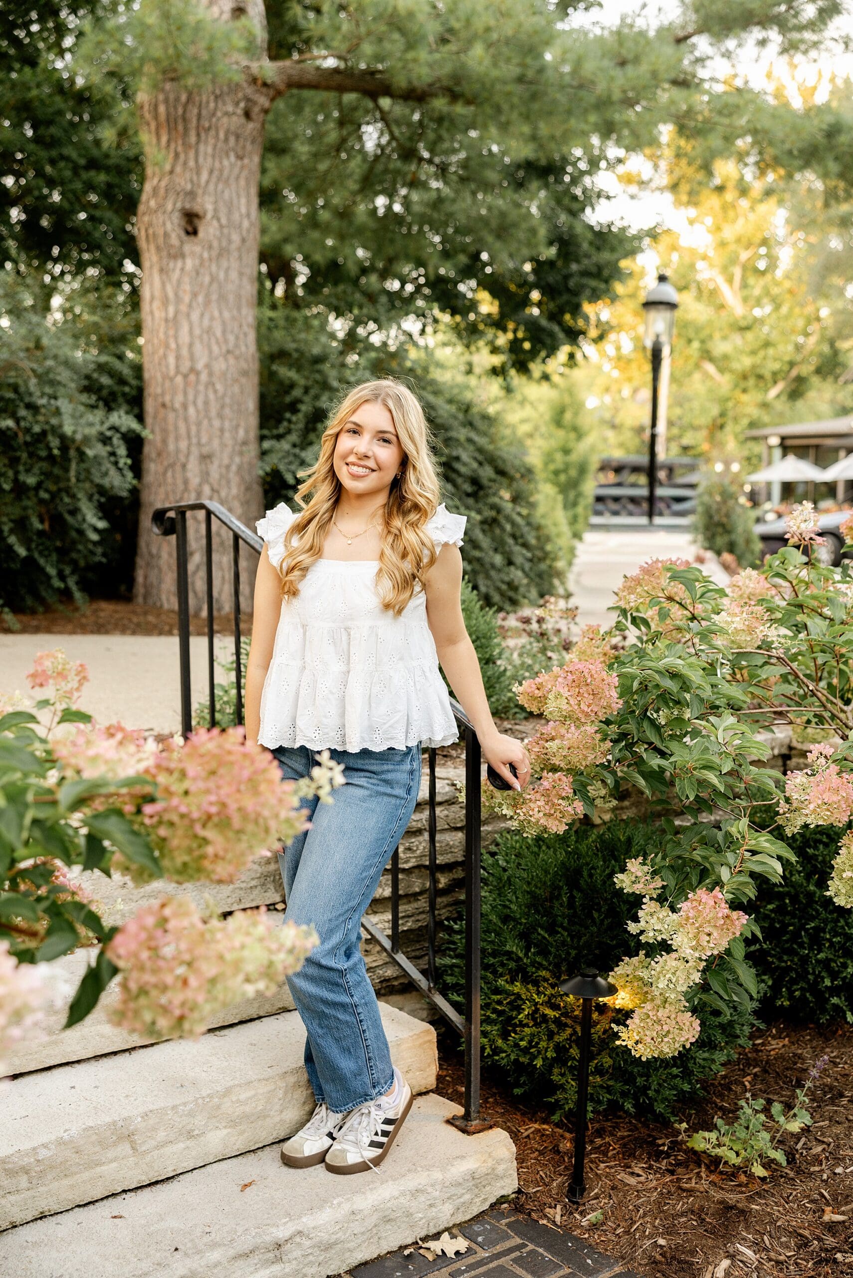 Emma's Wheaton Academy Class of 2027 senior photos with Chicagoland senior photographer Jillian Photography in downtown Geneva.