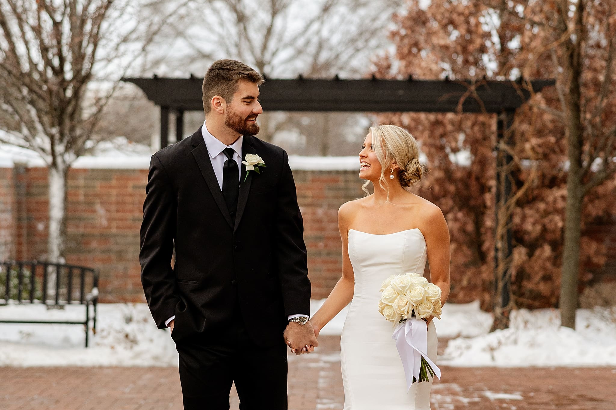 Winter wedding day at The Crawford in Naperville, Illinois with Chicagoland wedding photographer Jillian Photography.